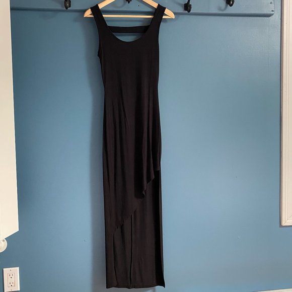 Black Rebel Sugar long dress with open back & front cut out - Picture 1 of 5
